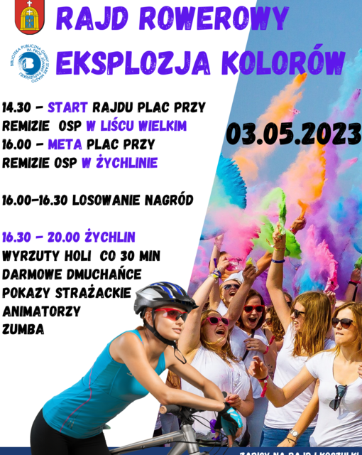 Na plakacie znajduje się kolarz na rowerze i informacja Pobijmy rekord dla Agnieszki